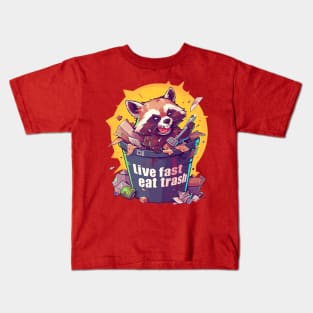 live fast eat trash Kids T-Shirt